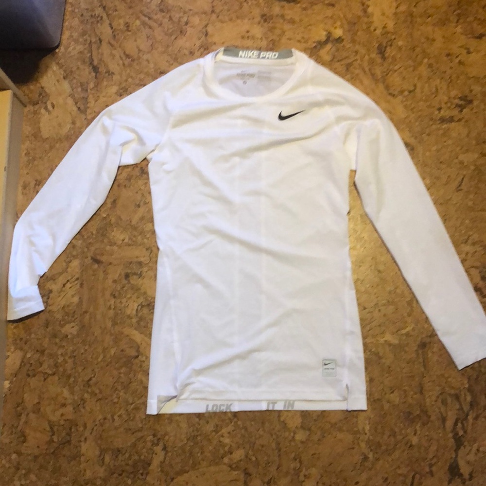 Nike Pro Combat White Long Sleeve Compression